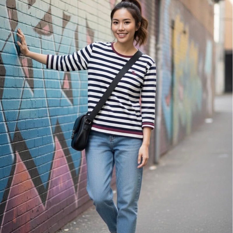 BURBERRY 黑標 橫條紋戰馬上衣-1