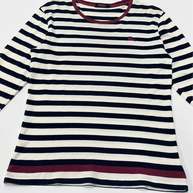 BURBERRY 黑標 橫條紋戰馬上衣-7