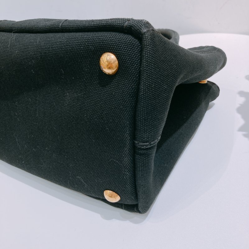 TW4750 Prada 普拉達 小號黑色帆布手提包 Handle With Chain Bag Black-7