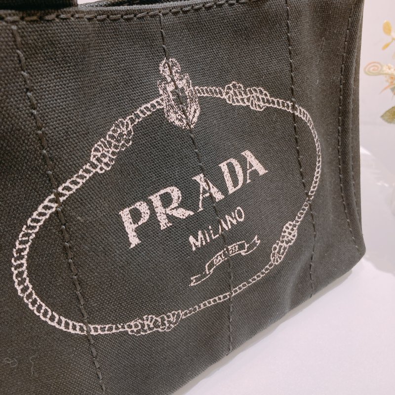 TW4750 Prada 普拉達 小號黑色帆布手提包 Handle With Chain Bag Black-8