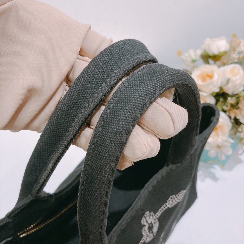 TW4750 Prada 普拉達 小號黑色帆布手提包 Handle With Chain Bag Black-10