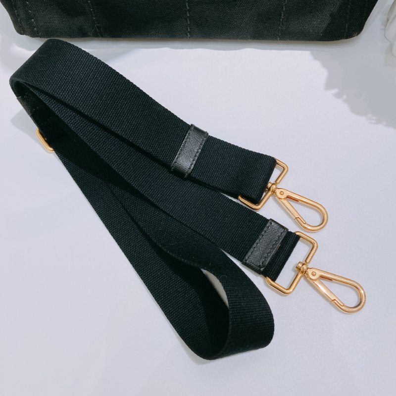 TW4750 Prada 普拉達 小號黑色帆布手提包 Handle With Chain Bag Black-12