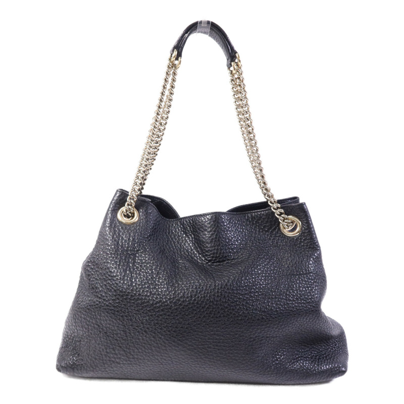 GUCCI 牛皮皮革Chain Shoulder Bag金扣鏈帶肩背袋-1