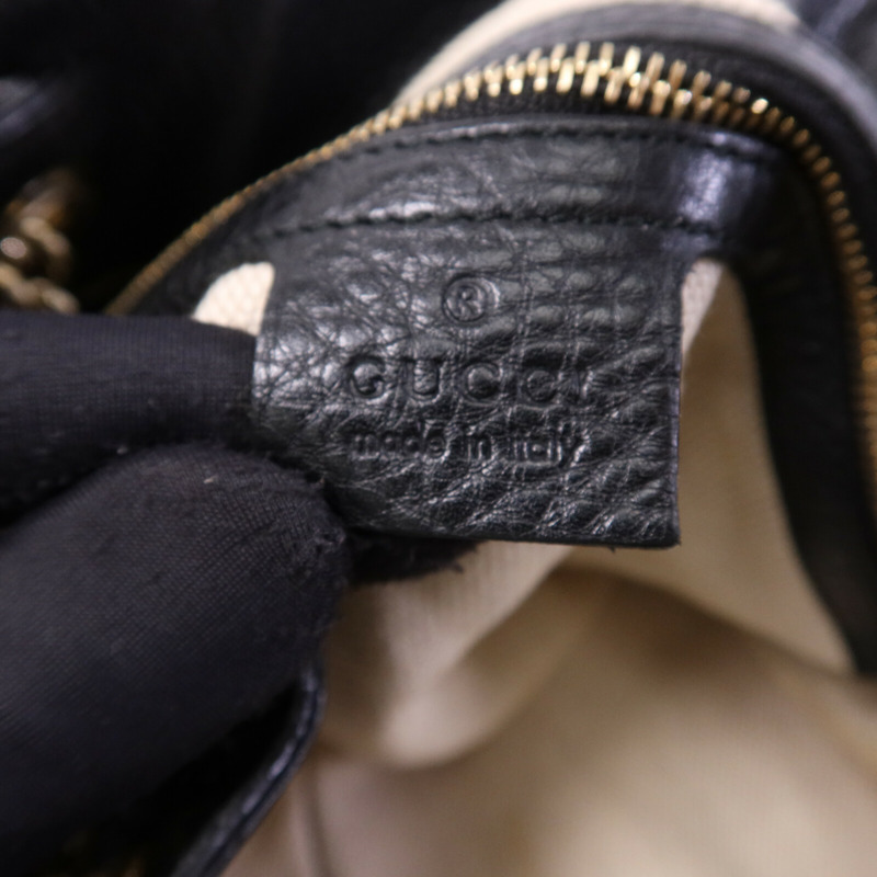 GUCCI 牛皮皮革Chain Shoulder Bag金扣鏈帶肩背袋-5