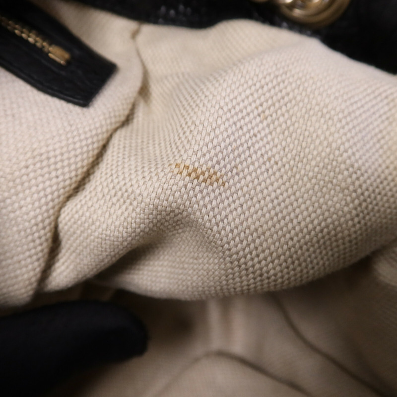 GUCCI 牛皮皮革Chain Shoulder Bag金扣鏈帶肩背袋-12