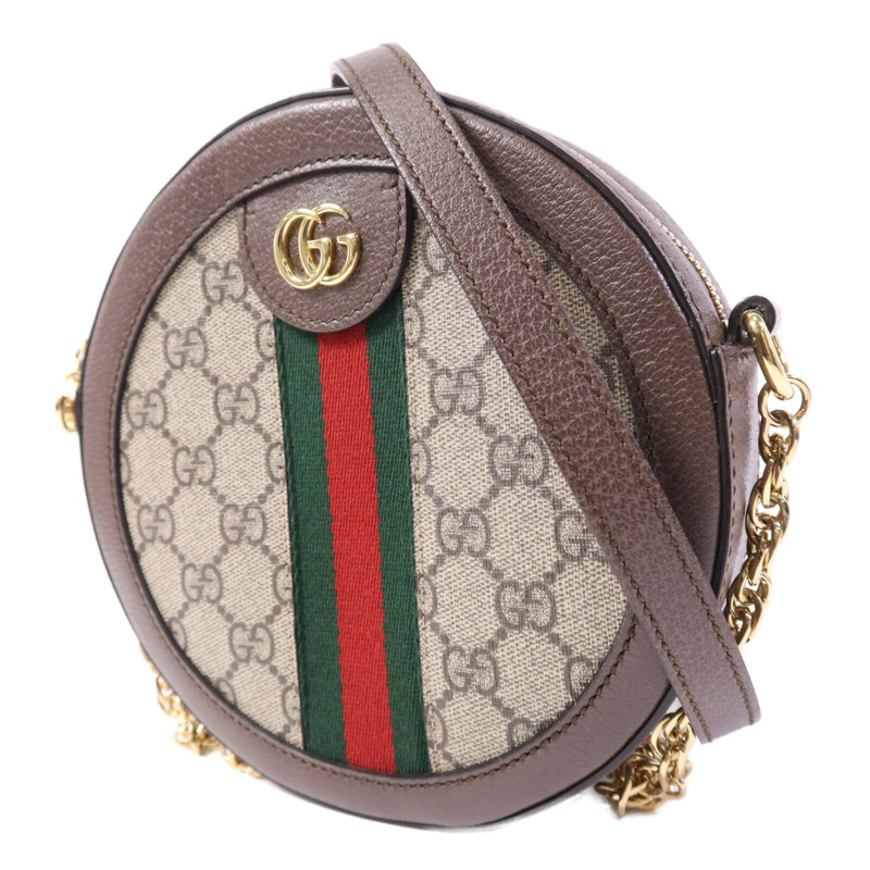 GUCCI 塗層帆布Ophidia金扣鏈帶肩背袋-2