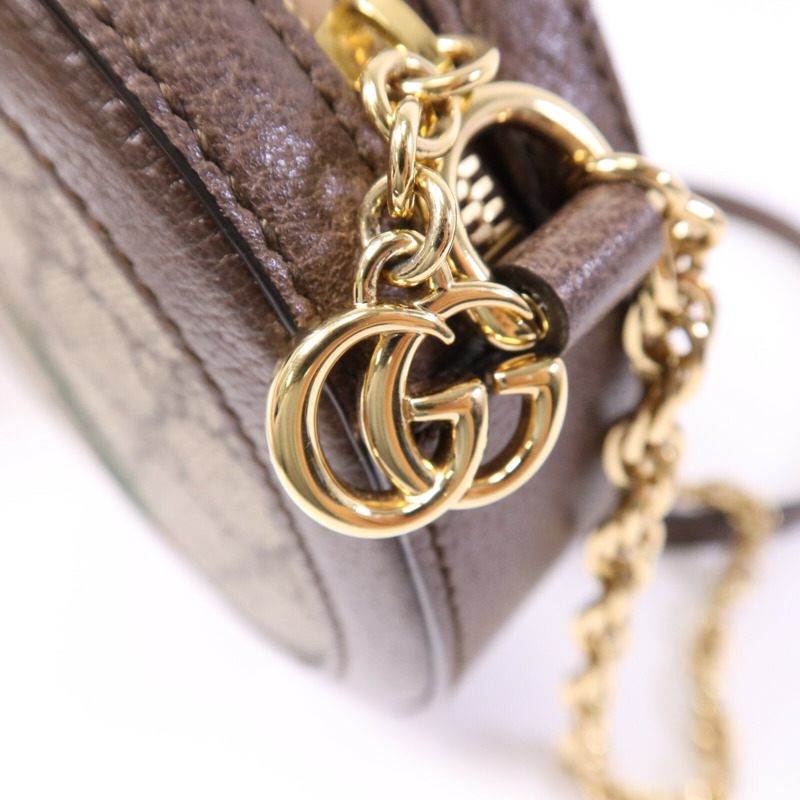 GUCCI 塗層帆布Ophidia金扣鏈帶肩背袋-6