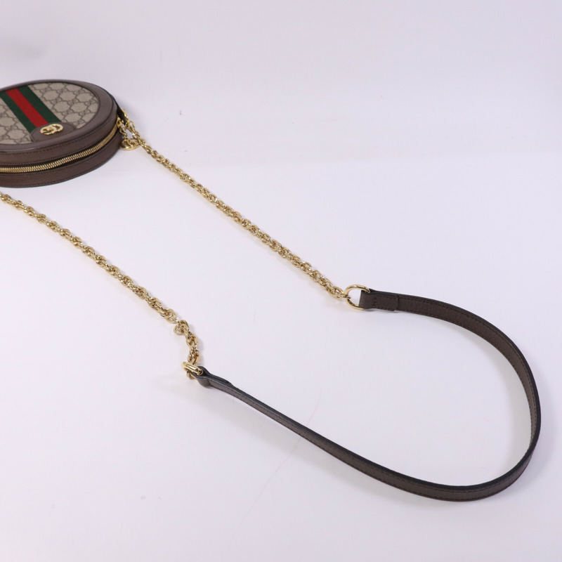 GUCCI 塗層帆布Ophidia金扣鏈帶肩背袋-8