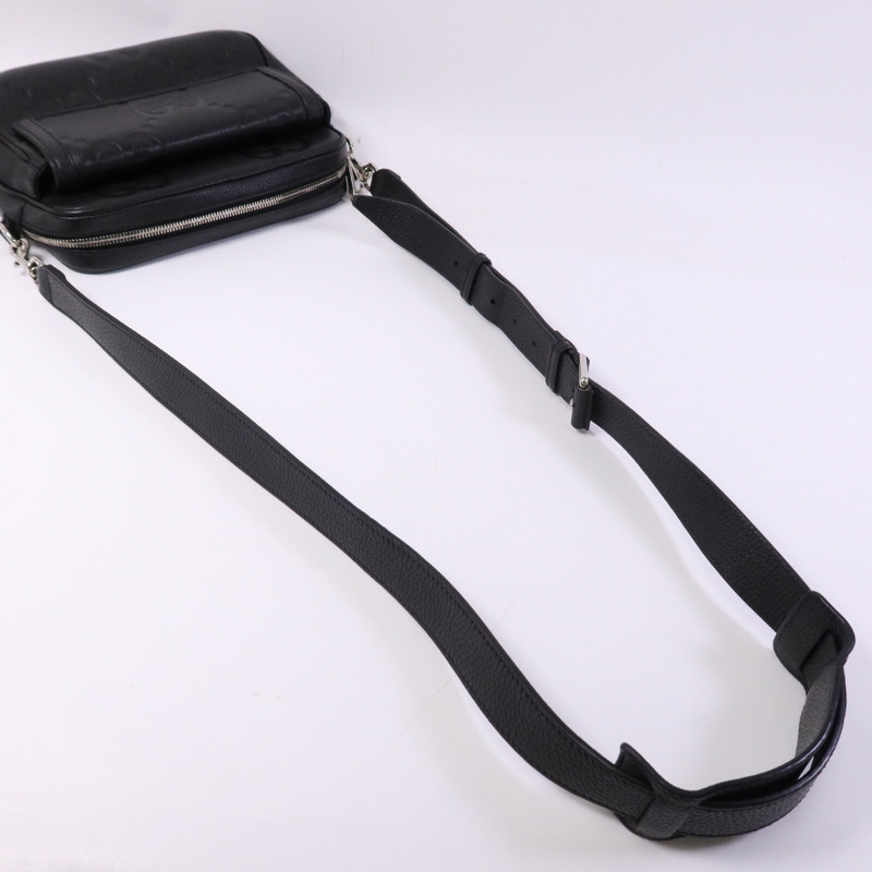 GUCCI 牛皮皮革GG Jumbo Small銀扣肩背袋-8