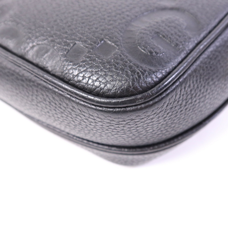 GUCCI 牛皮皮革GG Jumbo Small銀扣肩背袋-11