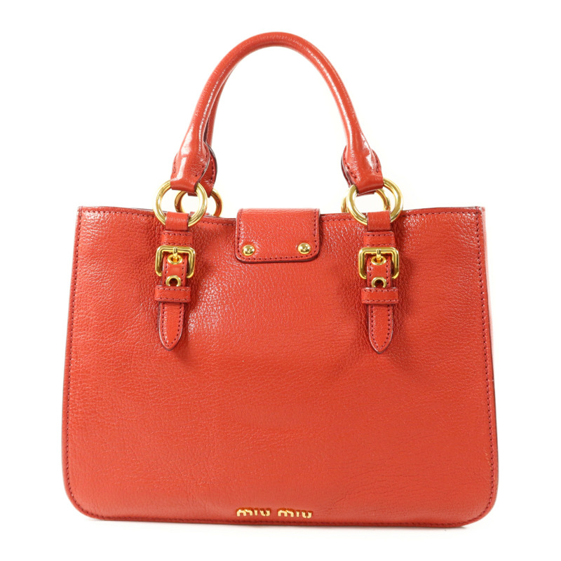 Miu Miu 牛皮皮革2 Way Shoulder金扣手挽肩背兩用袋-1