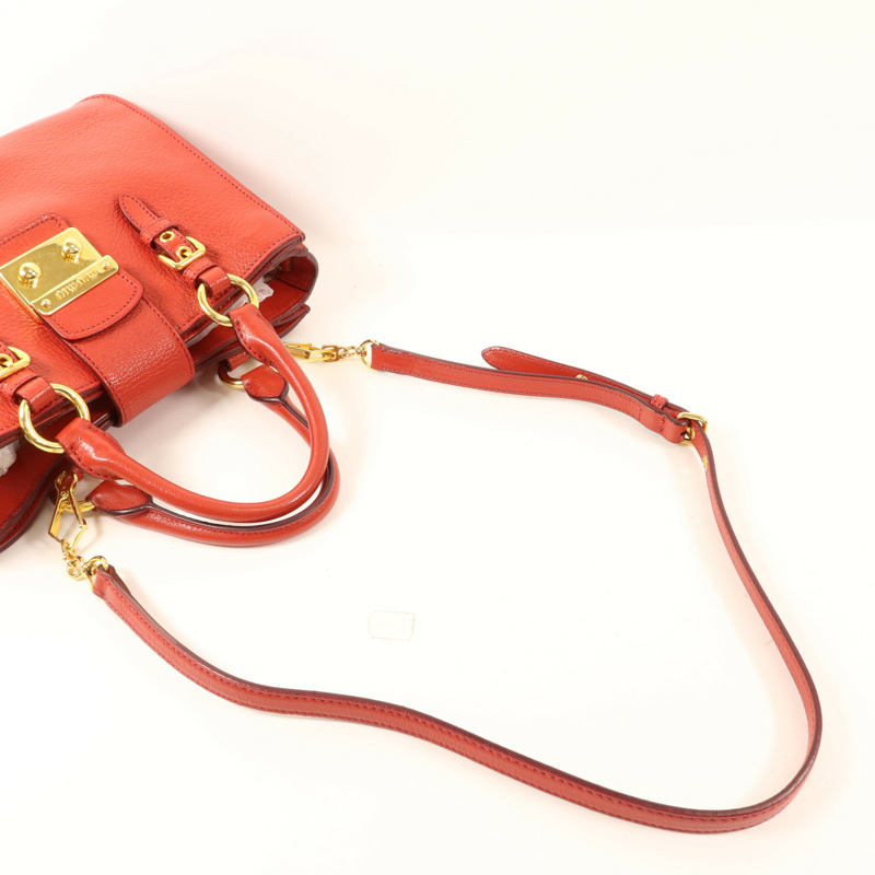 Miu Miu 牛皮皮革2 Way Shoulder金扣手挽肩背兩用袋-7