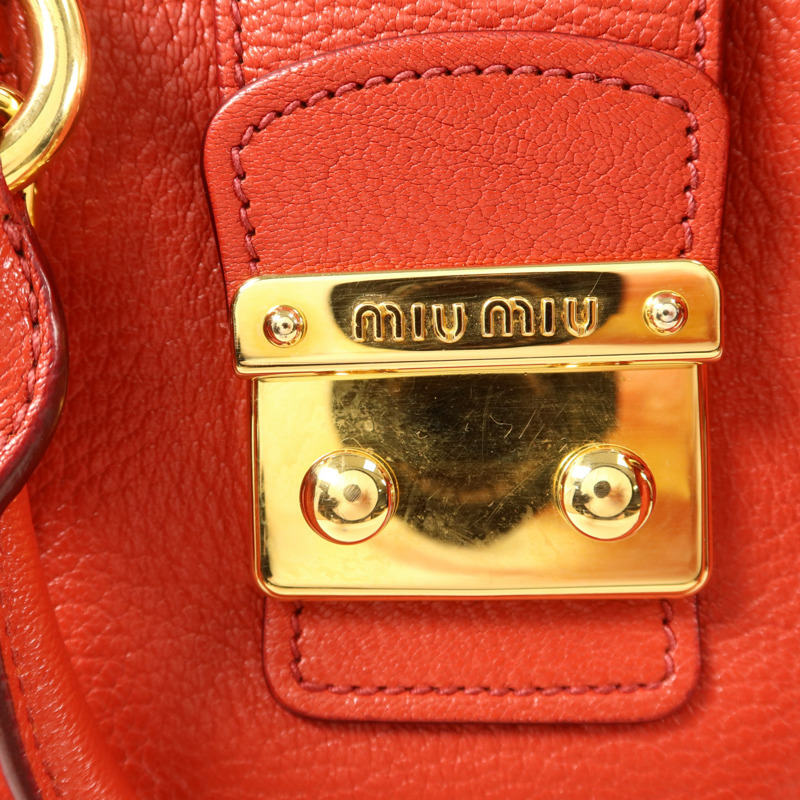 Miu Miu 牛皮皮革2 Way Shoulder金扣手挽肩背兩用袋-8