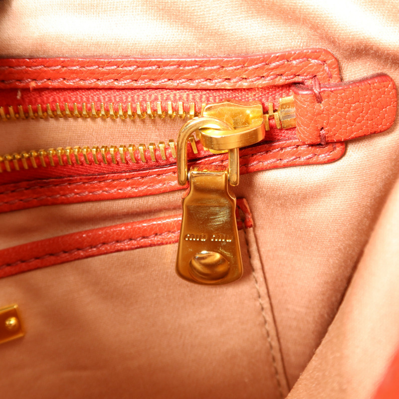 Miu Miu 牛皮皮革2 Way Shoulder金扣手挽肩背兩用袋-10