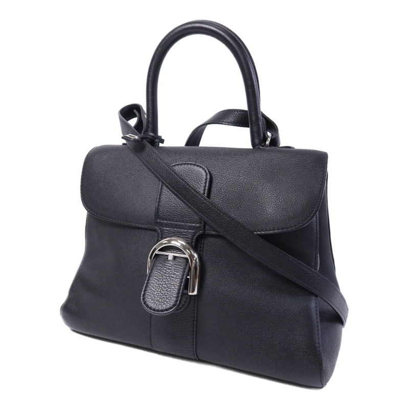 Delvaux 牛皮皮革Brillant MM銀扣手挽肩背兩用袋-2