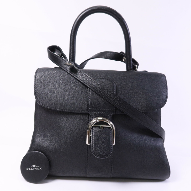 Delvaux 牛皮皮革Brillant MM銀扣手挽肩背兩用袋-8
