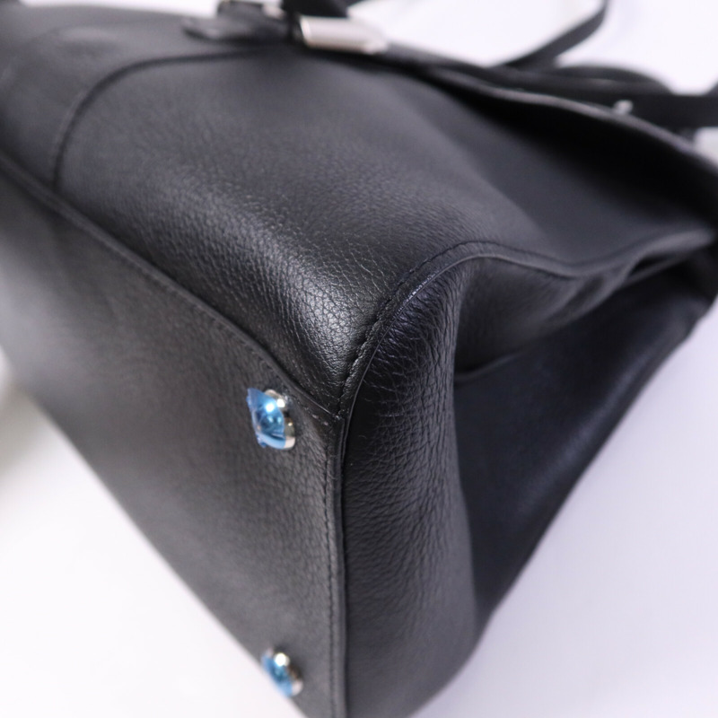 Delvaux 牛皮皮革Brillant MM銀扣手挽肩背兩用袋-9