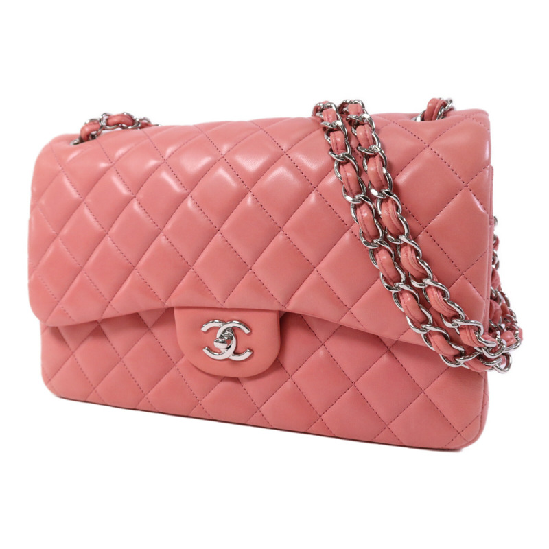 CHANEL 羊皮皮革Large Classic銀扣鏈帶肩背袋-2