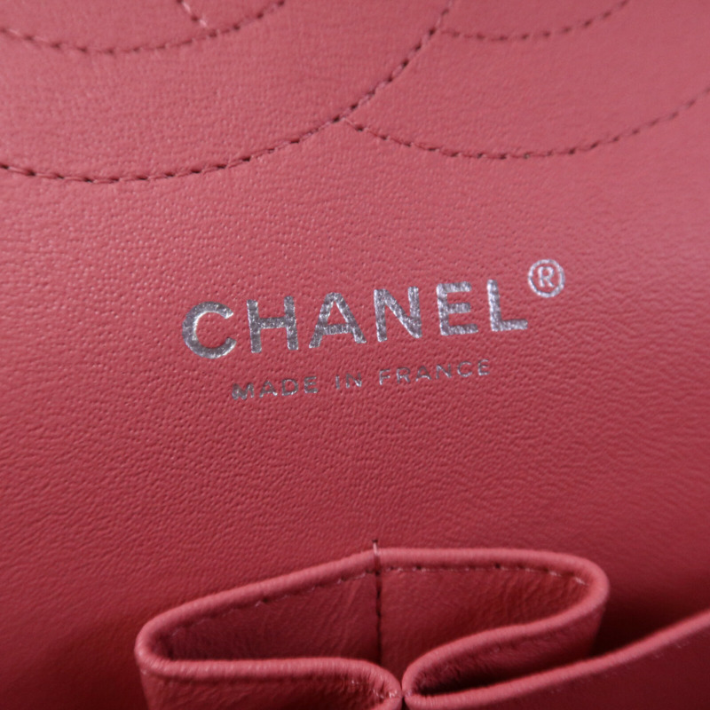 CHANEL 羊皮皮革Large Classic銀扣鏈帶肩背袋-5