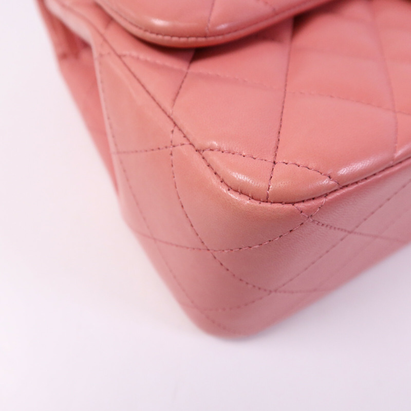 CHANEL 羊皮皮革Large Classic銀扣鏈帶肩背袋-10