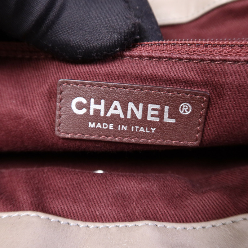 CHANEL 牛皮皮革Chain Shoulder Bag銀扣鏈帶手挽肩背兩用袋-5