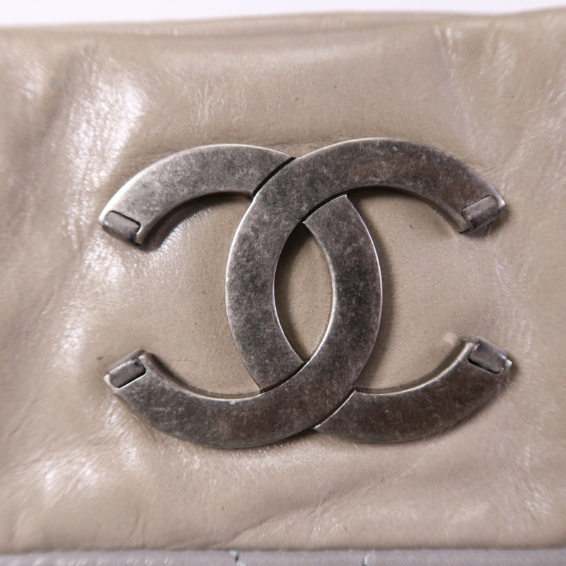 CHANEL 牛皮皮革Chain Shoulder Bag銀扣鏈帶手挽肩背兩用袋-6
