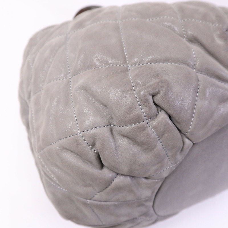 CHANEL 牛皮皮革Chain Shoulder Bag銀扣鏈帶手挽肩背兩用袋-12