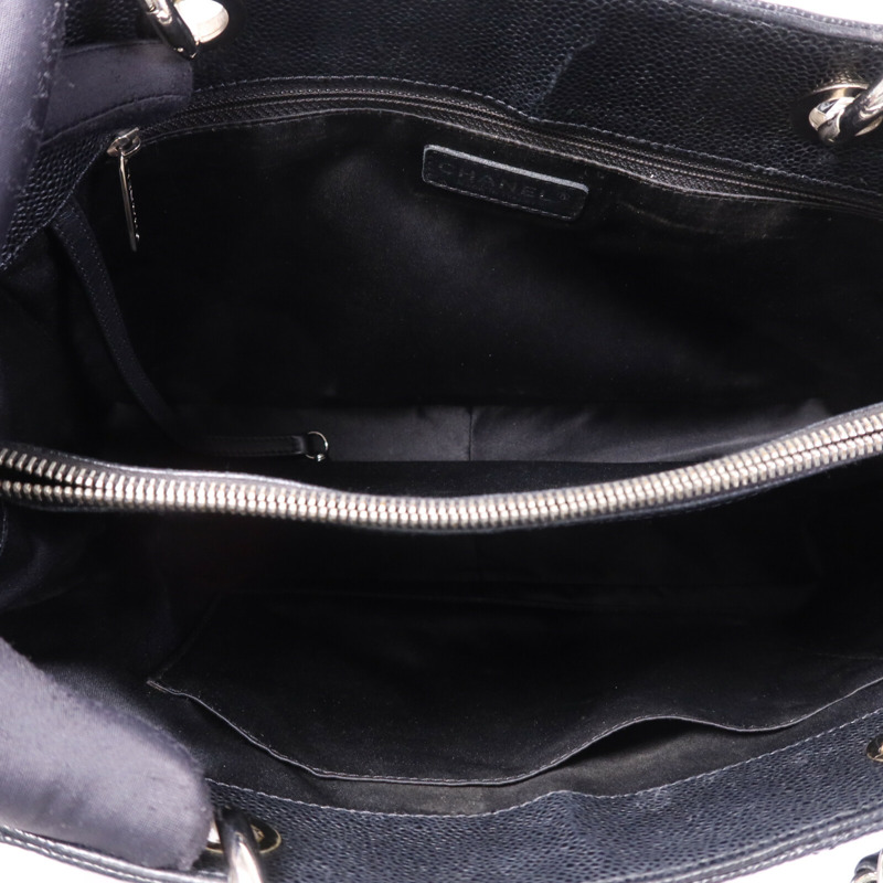 CHANEL 牛皮皮革GST銀扣鏈帶肩背袋-4