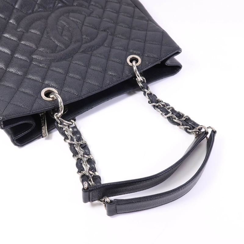 CHANEL 牛皮皮革GST銀扣鏈帶肩背袋-8