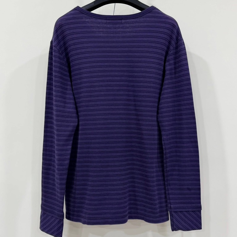 BURBERRY 藍標 紫色橫條戰馬棉質上衣-3