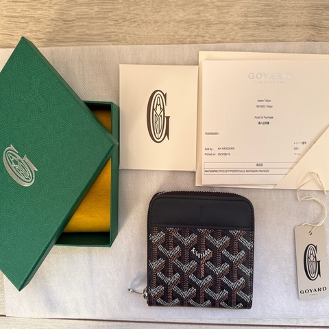 【GOYARD】Matignon PM 拉鍊皮夾／黑色系／附盒附購證