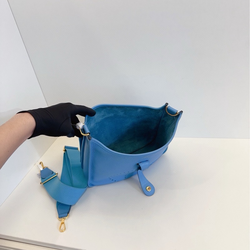 【98新🆕】Hermes糖果藍 金扣Evelyne 29 伊芙琳 單肩包-7