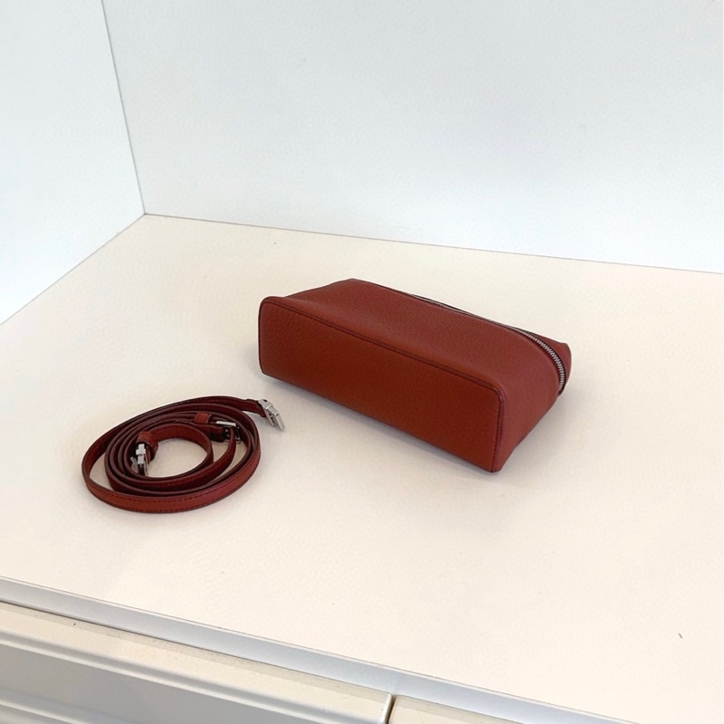 【99新🆕】LP Loro Piana Pocket L19 飯盒包🍁美拉德磚紅色 手提包斜挎包-5