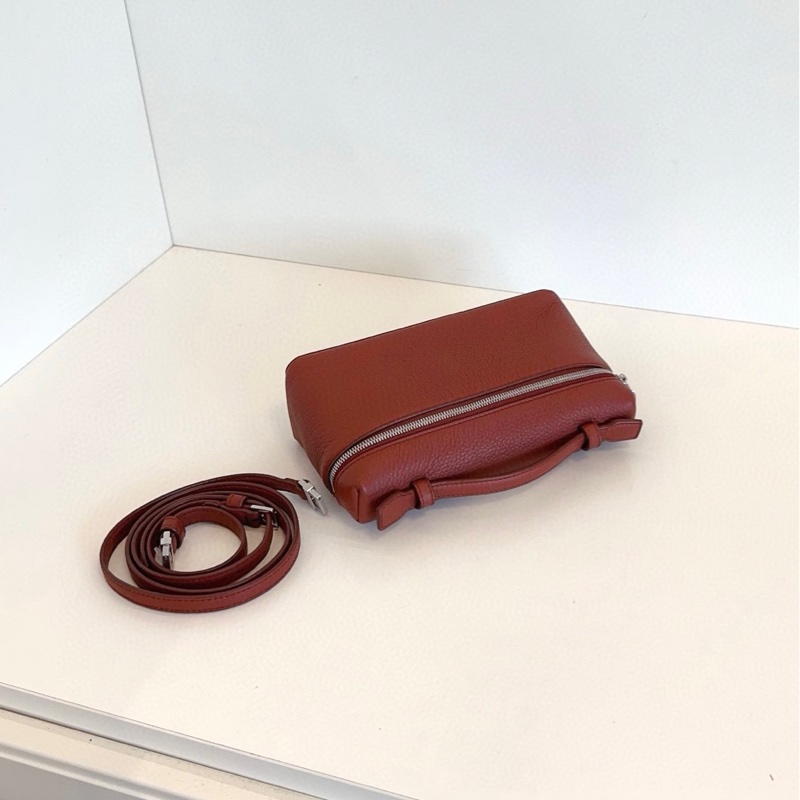 【99新🆕】LP Loro Piana Pocket L19 飯盒包🍁美拉德磚紅色 手提包斜挎包-6