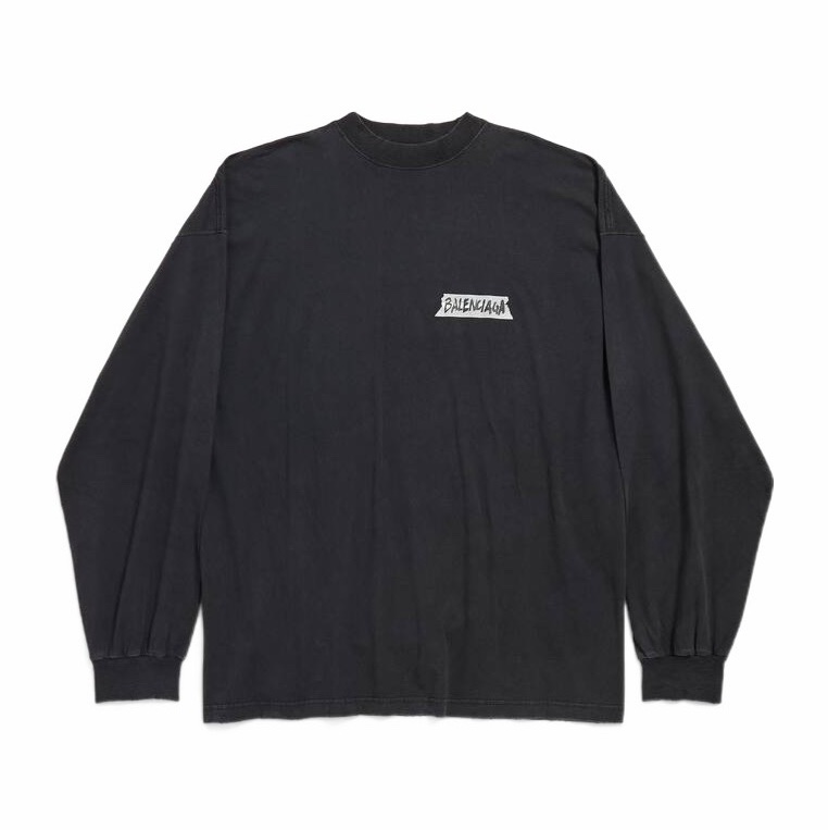 Balenciaga 男士 長袖T恤XS S M L XL XXL碼模特身高190CM，穿著S碼-0