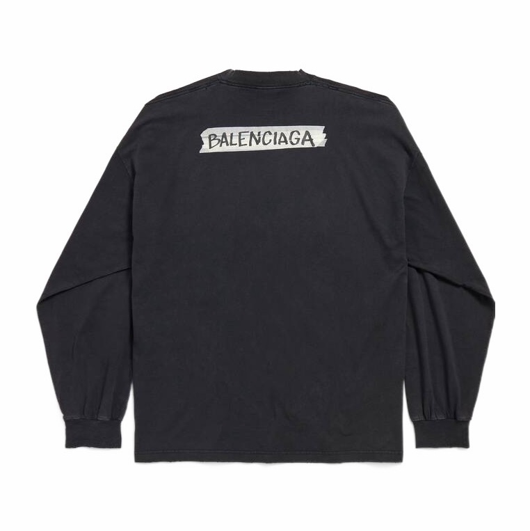 Balenciaga 男士 長袖T恤XS S M L XL XXL碼模特身高190CM，穿著S碼-1