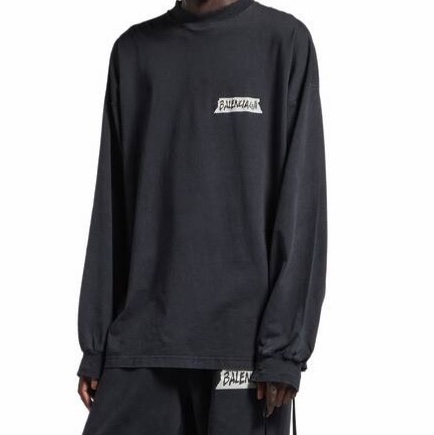 Balenciaga 男士 長袖T恤XS S M L XL XXL碼模特身高190CM，穿著S碼-4