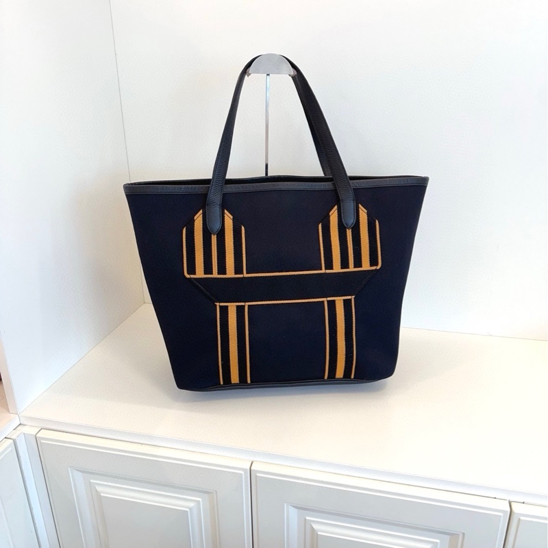 【99新🆕】Hermes 新款cabas pursangle 黑色大號托特包 U刻手提包-1