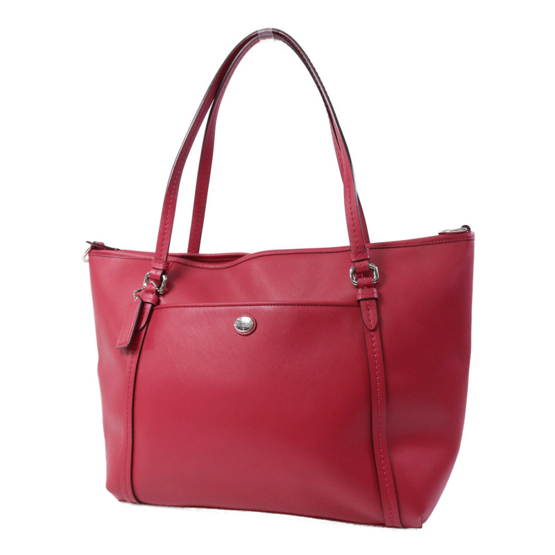 COACH 牛皮皮革Peyton Pocket Tote銀扣手挽袋-2