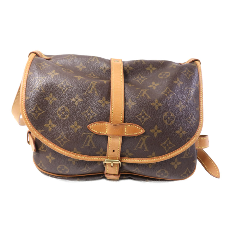LOUIS VUITTON Monogram Saumur 30金扣肩背袋-1