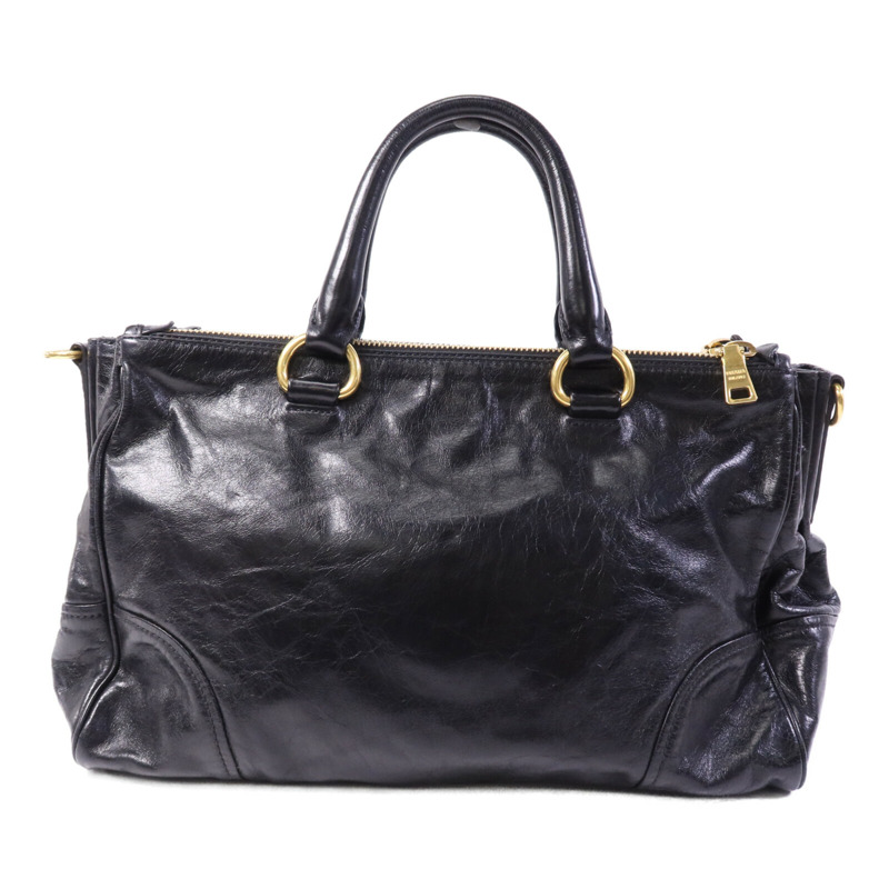 PRADA 牛皮皮革2way Shoulder金扣手挽肩背兩用袋-1