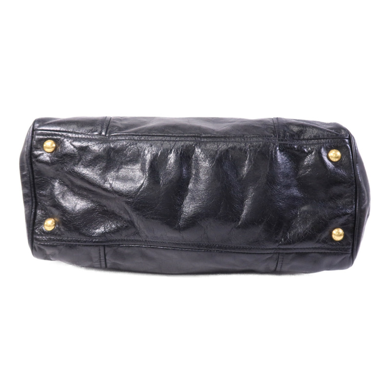 PRADA 牛皮皮革2way Shoulder金扣手挽肩背兩用袋-3