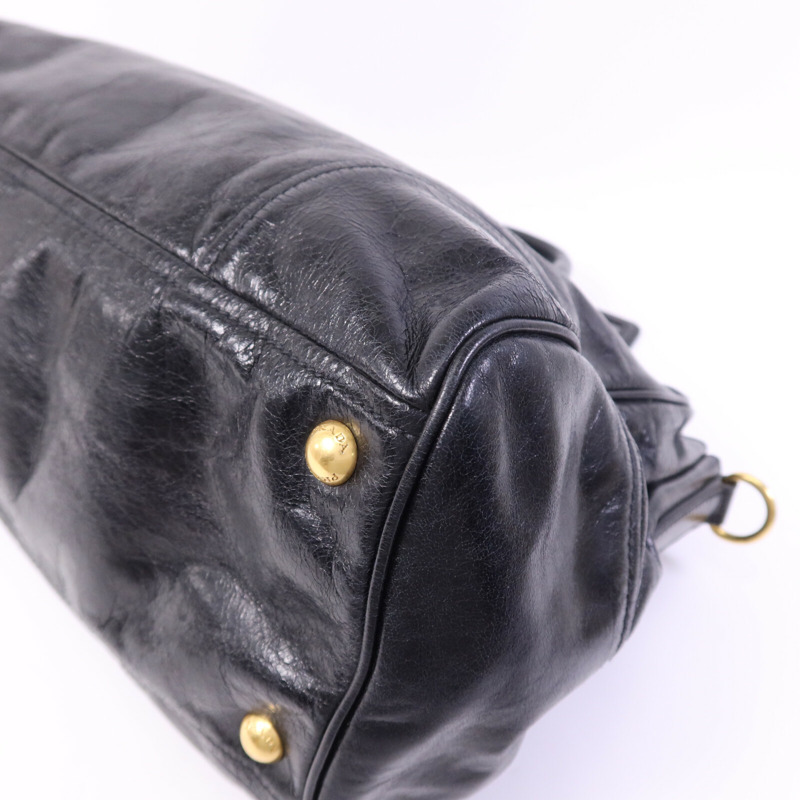 PRADA 牛皮皮革2way Shoulder金扣手挽肩背兩用袋-10