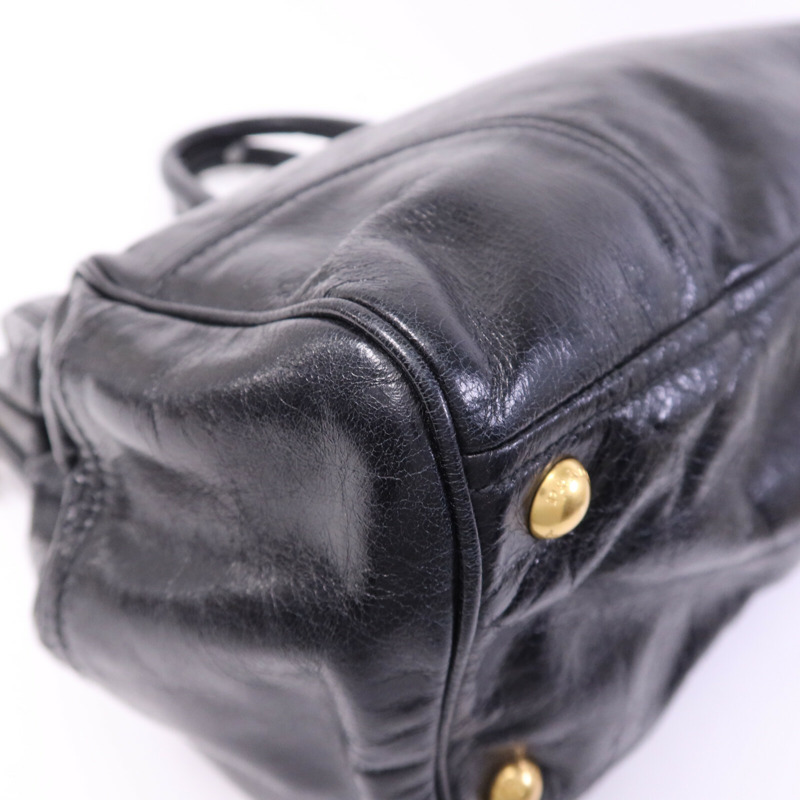 PRADA 牛皮皮革2way Shoulder金扣手挽肩背兩用袋-11