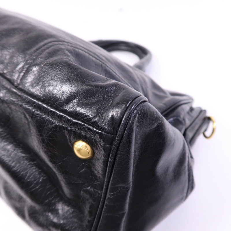 PRADA 牛皮皮革2way Shoulder金扣手挽肩背兩用袋-12