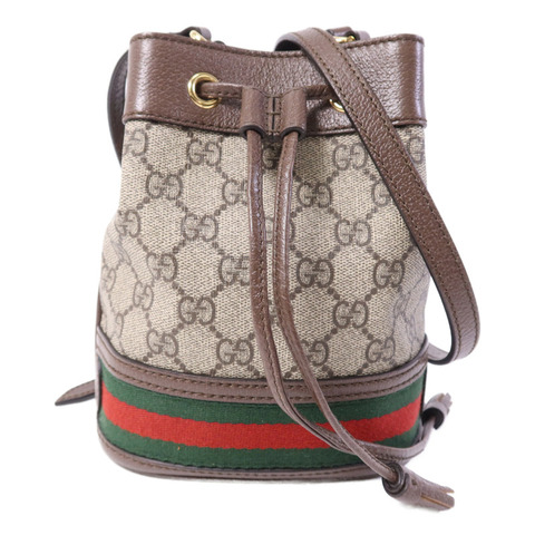 GUCCI 塗層帆布Ophidia GG Mini Bucket金扣肩背袋