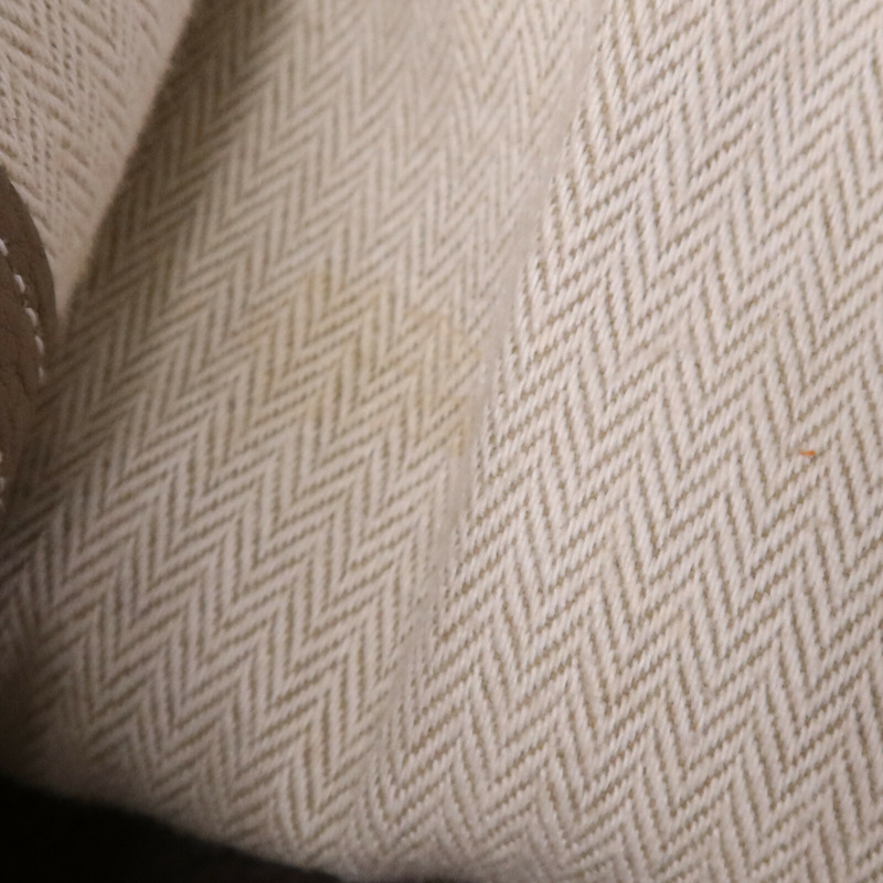 HERMES Clemence皮革GardenParty PM銀扣手挽袋Etoupe-16