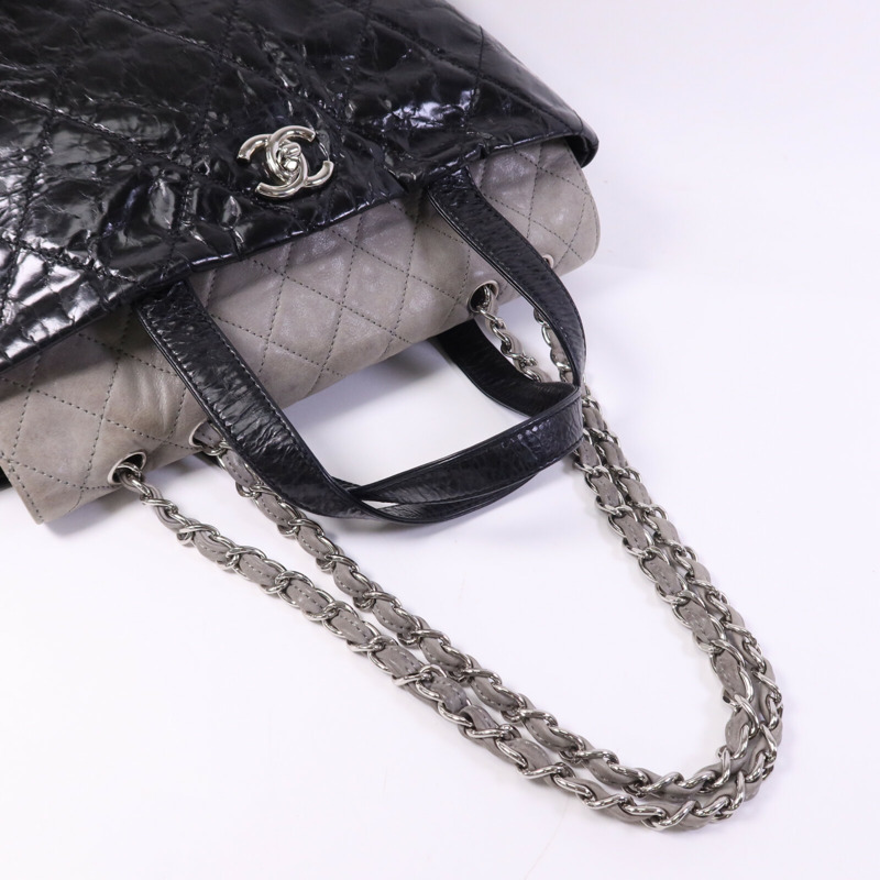 CHANEL 牛皮皮革Portobello Tote銀扣鏈帶肩背袋-8