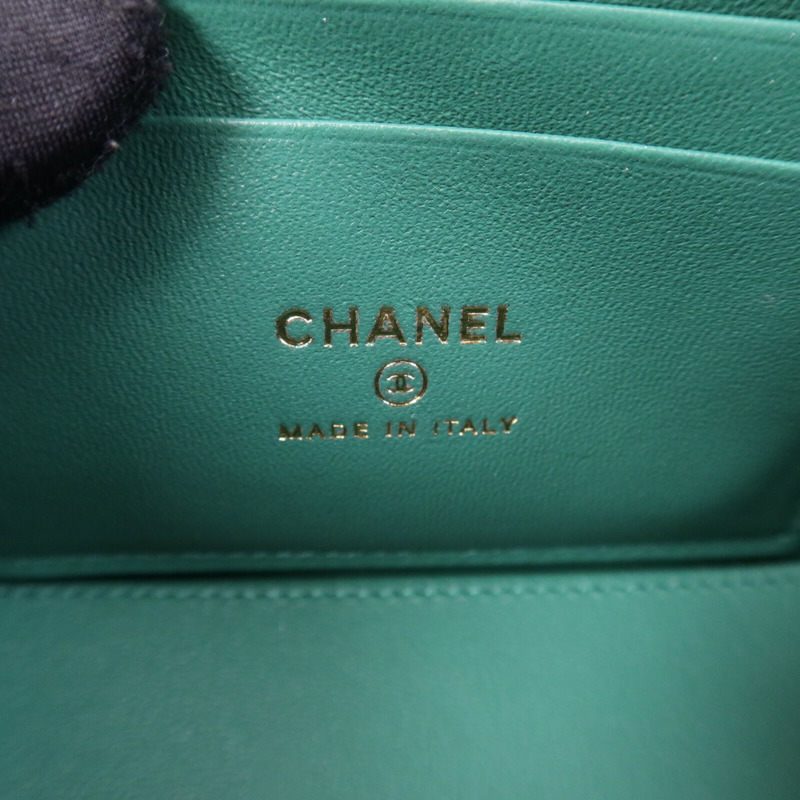 CHANEL 羊皮皮革Vanity Case金扣鏈帶肩背袋-5