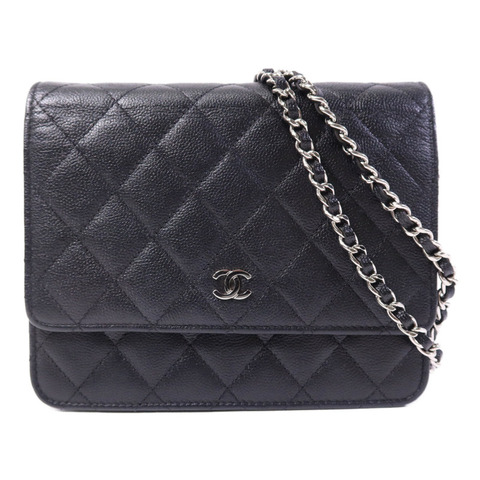 CHANEL 牛皮皮革WOC Wallet On Chain銀扣鏈帶肩背袋